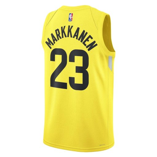 Nike Utah Jazz #23 Lauri Markkanen Unisex Swingman Jersey - Icon Edition - Gold - Image 2