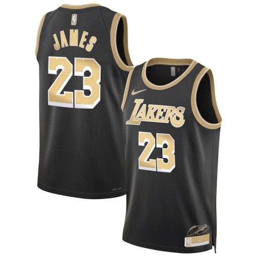 Nike Los Angeles Lakers #23 LeBron James Unisex Select Series Swingman Jersey – Black - Image 3