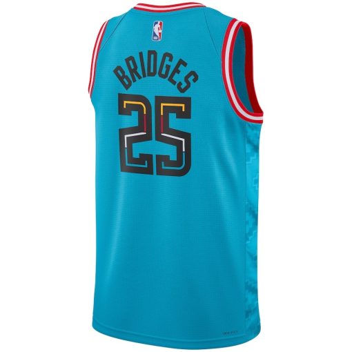Nike Phoenix Suns #25 Mikal Bridges Unisex 2022/23 Swingman Jersey - City Edition - Turquoise - Image 2