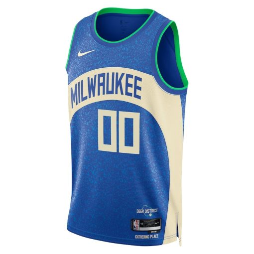 Nike Milwaukee Bucks #00 Unisex 2023/24 Custom Swingman Jersey - Royal - City Edition