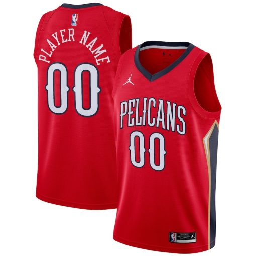 Jordan New Orleans Pelicans #00 Swingman Custom Jersey - Statement Edition - Red - Image 3