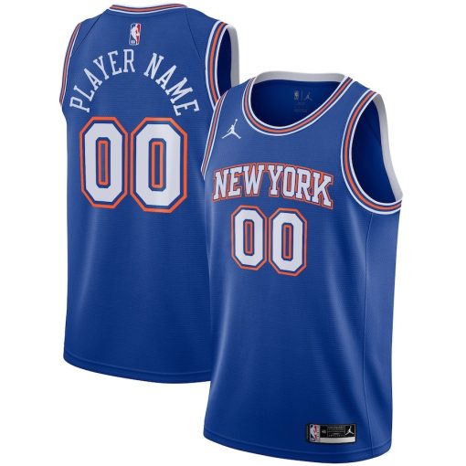 Jordan New York Knicks #00 Swingman Custom Jersey - Statement Edition - Blue - Image 3