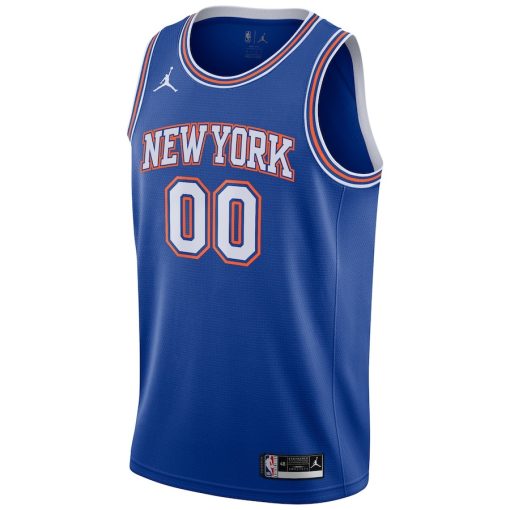 Jordan New York Knicks #00 Swingman Custom Jersey - Statement Edition - Blue