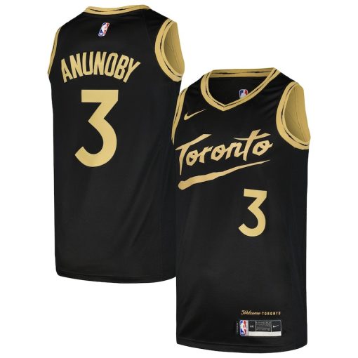 Nike Toronto Raptors #3 OG Anunoby Swingman Player Jersey - City Edition - Black - Image 3