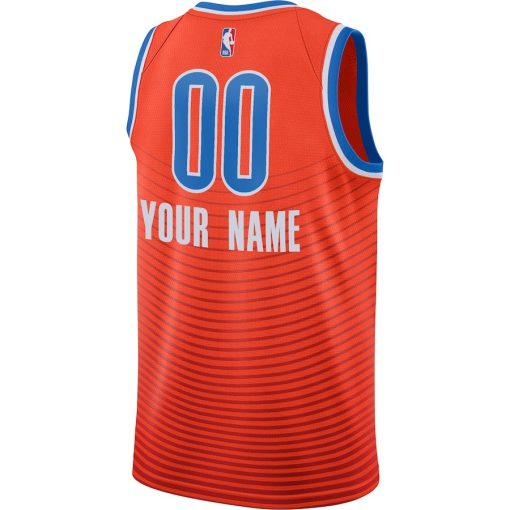 Jordan Oklahoma City Thunder #00 Swingman Custom Jersey - Statement Edition - Orange - Image 2