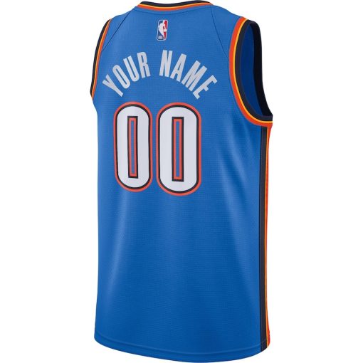 Nike Oklahoma City Thunder #00 Custom Swingman Jersey - Icon Edition - Blue - Image 2