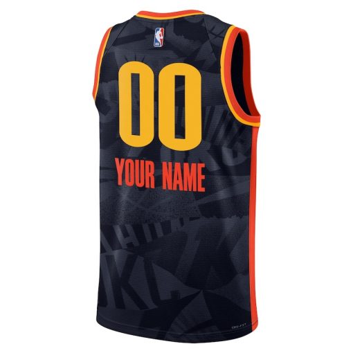 Nike Oklahoma City Thunder #00 Unisex 2023/24 Custom Swingman Jersey - Navy - City Edition - Image 2