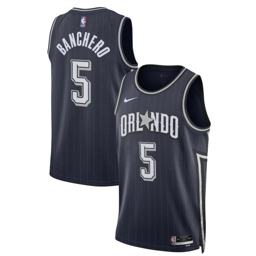 Nike Orlando Magic #5 Paolo Banchero Unisex 2023/24 Swingman Jersey - Navy - City Edition - Image 3