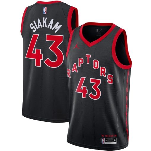 Jordan Toronto Raptors #43 Pascal Siakam 2020/21 Swingman Jersey - Statement Edition - Black - Image 3