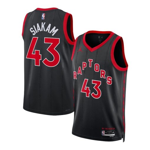 Jordan Toronto Raptors #43 Pascal Siakam Unisex Swingman Jersey - Statement Edition - Black - Image 3