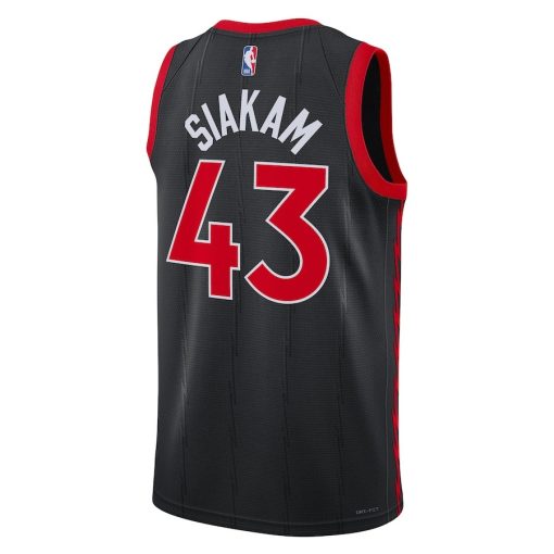 Jordan Toronto Raptors #43 Pascal Siakam Unisex Swingman Jersey - Statement Edition - Black - Image 2