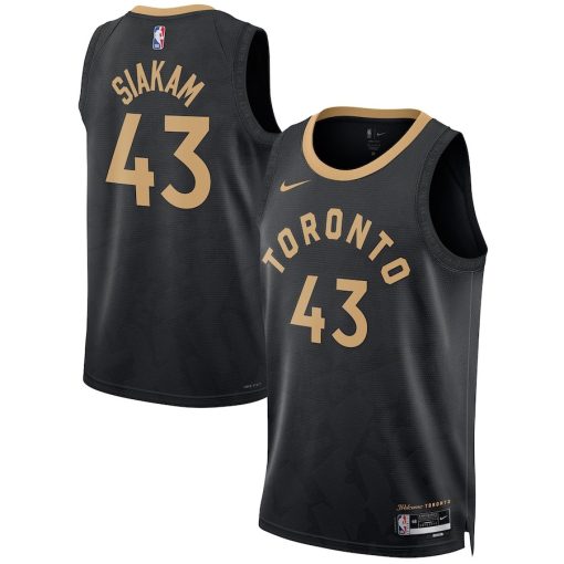 Nike Toronto Raptors #43 Pascal Siakam Unisex 2022/23 Swingman Jersey - City Edition - Black - Image 3