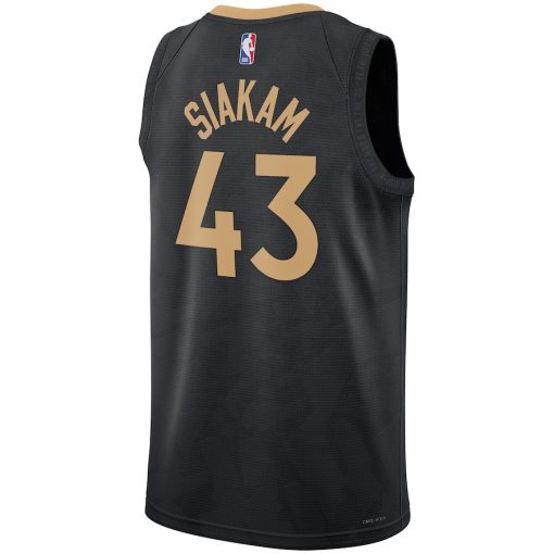 Nike Toronto Raptors #43 Pascal Siakam Unisex 2022/23 Swingman Jersey - City Edition - Black - Image 2