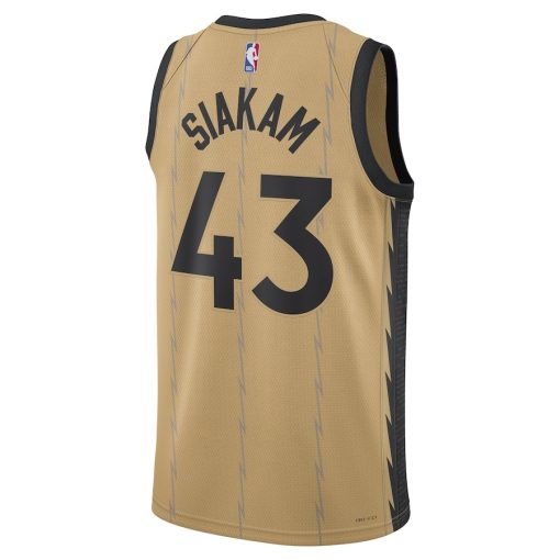 Nike Toronto Raptors #43 Pascal Siakam Unisex 2023/24 Swingman Jersey - Gold - City Edition - Image 2