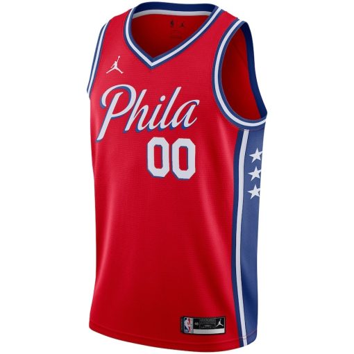 Jordan Philadelphia 76ers #00 Swingman Custom Jersey - Statement Edition - Red