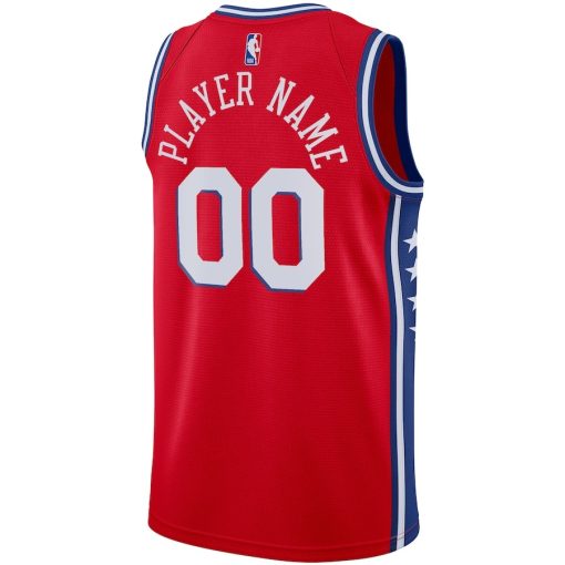 Jordan Philadelphia 76ers #00 Swingman Custom Jersey - Statement Edition - Red - Image 2