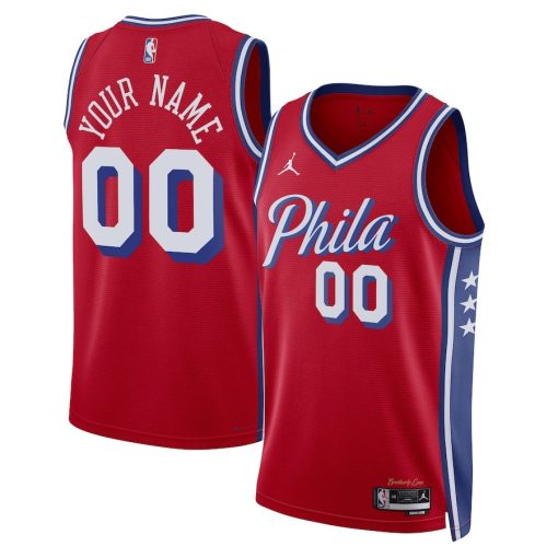 Jordan Philadelphia 76ers #00 Unisex 2022/23 Swingman Custom Jersey - Statement Edition - Red - Image 3
