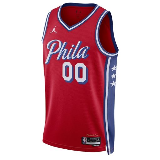 Jordan Philadelphia 76ers #00 Unisex 2022/23 Swingman Custom Jersey - Statement Edition - Red