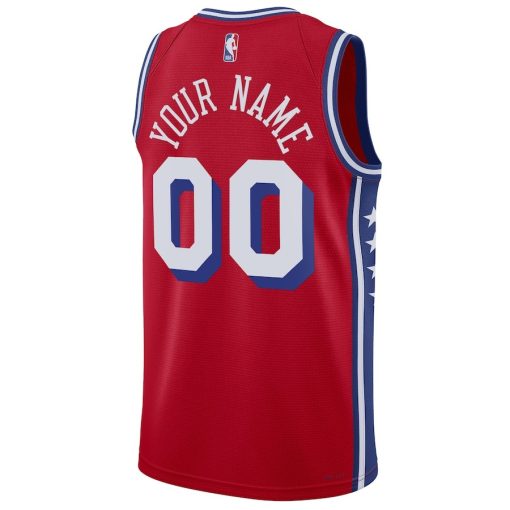 Jordan Philadelphia 76ers #00 Unisex 2022/23 Swingman Custom Jersey - Statement Edition - Red - Image 2