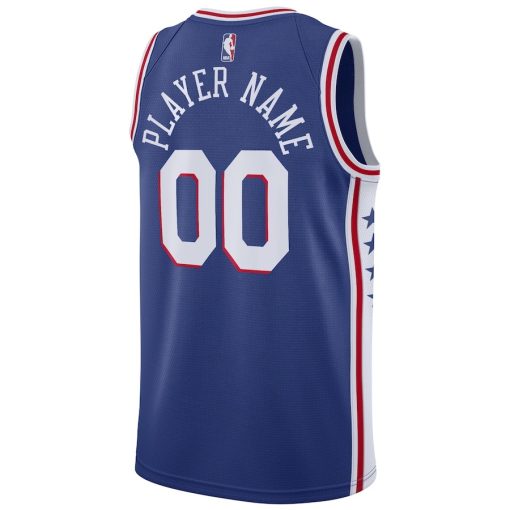 Nike Philadelphia 76ers #00 Swingman Custom Jersey Blue - Icon Edition - Image 2