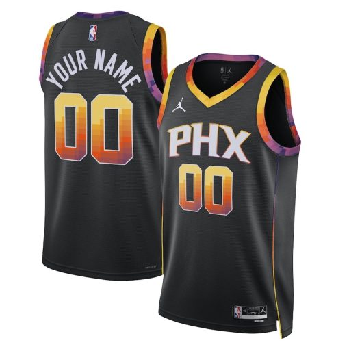 Jordan Phoenix Suns #00 Unisex 2022/23 Swingman Custom Jersey - Statement Edition - Black - Image 3