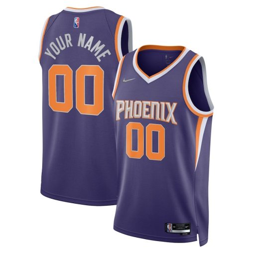 Nike Phoenix Suns #00 2021/22 Diamond Swingman Custom Jersey - Icon Edition - Purple - Image 3