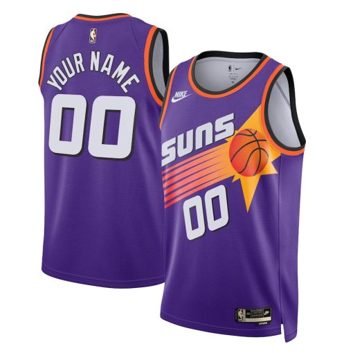 Nike Phoenix Suns #00 Unisex 2022/23 Custom Swingman Jersey - Classic Edition - Purple - Image 3