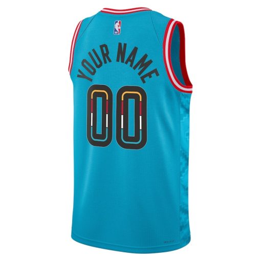 Nike Phoenix Suns #00 Unisex 2022/23 Swingman Custom Jersey - City Edition - Turquoise - Image 2