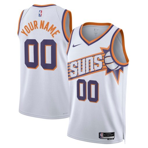 Nike Phoenix Suns #00 Unisex Swingman Custom Jersey - White - Association Edition - Image 3