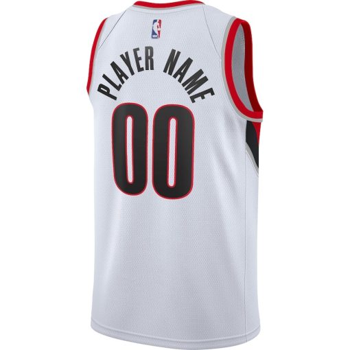 Nike Portland Trail Blazers #00 2020/21 Swingman Custom Jersey - Association Edition - White - Image 2