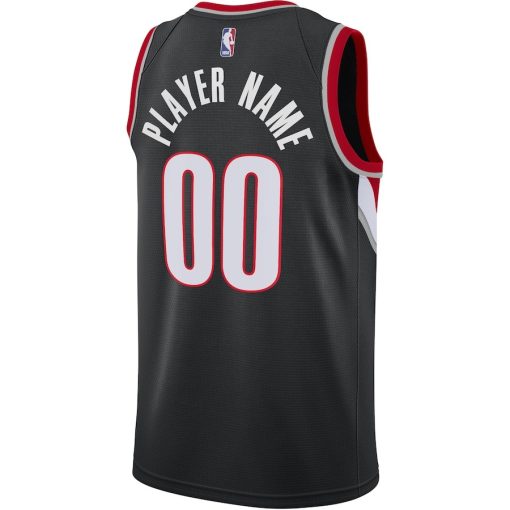 Nike Portland Trail Blazers #00 Swingman Custom Jersey Black - Icon Edition - Image 2