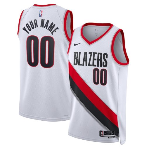 Nike Portland Trail Blazers #00 Unisex Swingman Custom Jersey White - Association Edition - Image 3
