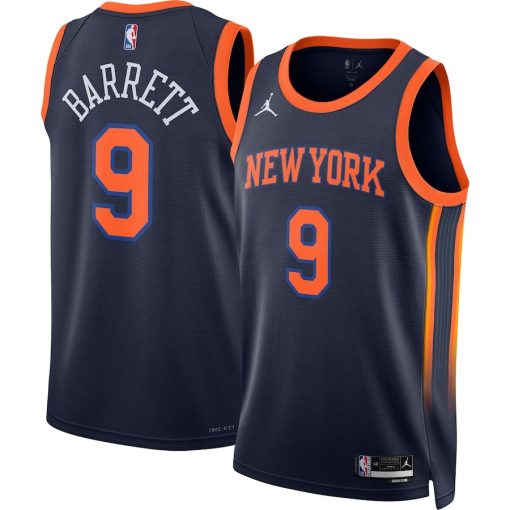 Jordan New York Knicks #9 RJ Barrett Unisex Swingman Jersey - Statement Edition - Navy - Image 3