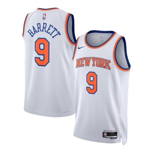 Nike New York Knicks #9 RJ Barrett Unisex Swingman Jersey - Association Edition - White - Image 3