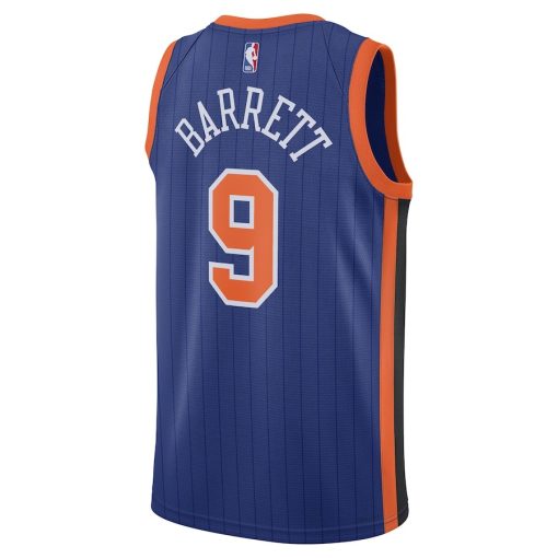 Nike New York Knicks #9 RJ Barrett  Unisex 2023/24 Swingman Jersey - Blue - City Edition - Image 2