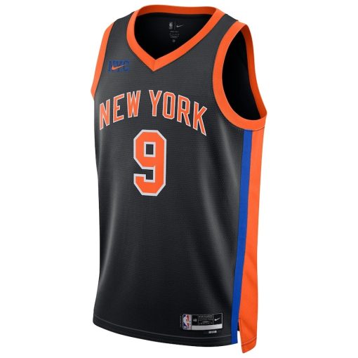 Nike New York Knicks #9 RJ Barrett Unisex 2022/23 Swingman Jersey - City Edition - Black