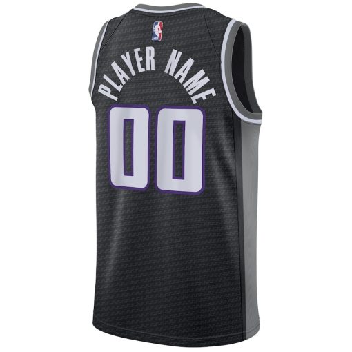 Jordan Sacramento Kings #00 Swingman Custom Jersey - Statement Edition - Black - Image 2