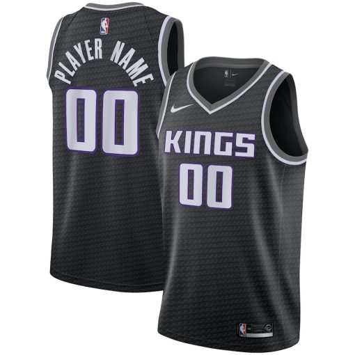 Nike Sacramento Kings #00 Swingman Custom Jersey Black - Statement Edition - Image 3
