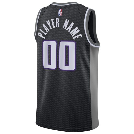 Nike Sacramento Kings #00 Swingman Custom Jersey Black - Statement Edition - Image 2