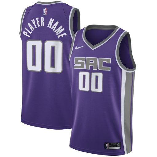 Nike Sacramento Kings #00 Swingman Custom Jersey Purple - Icon Edition - Image 3