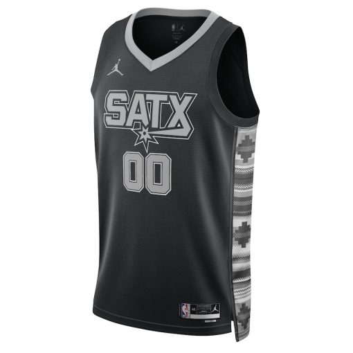 Jordan San Antonio Spurs #00 Unisex 2022/23 Swingman Custom Jersey - Statement Edition - Black