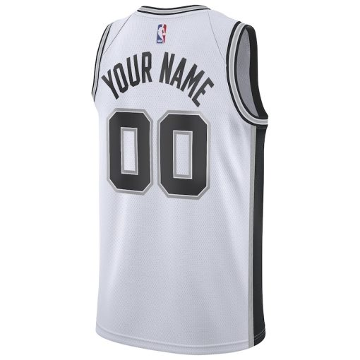 Nike San Antonio Spurs #00 Custom Swingman Jersey White - Association Edition - Image 2