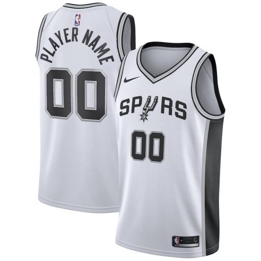 Nike San Antonio Spurs #00 Custom Swingman Jersey White - Association Edition - Image 3