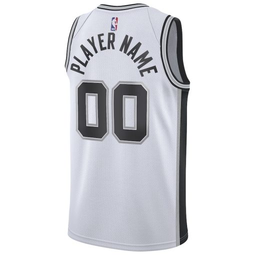 Nike San Antonio Spurs #00 2020/21 Swingman Custom Jersey - Association Edition - White - Image 2