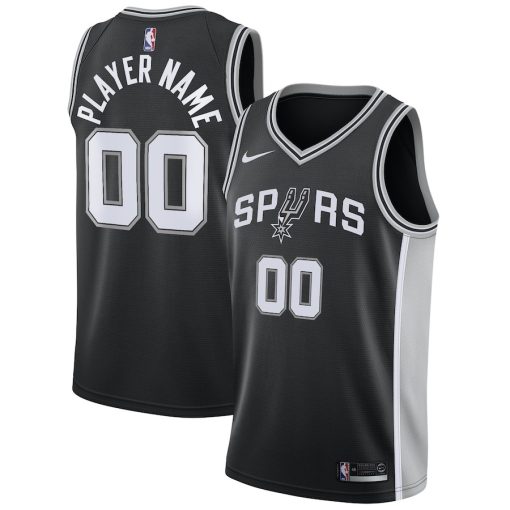 Nike San Antonio Spurs #00 Swingman Custom Jersey Black - Icon Edition - Image 3