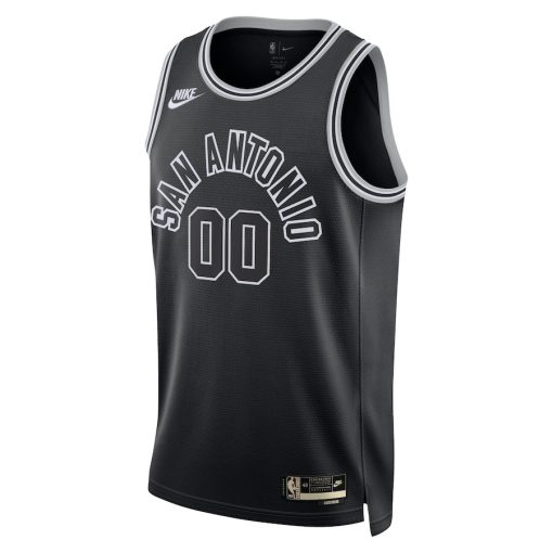 Nike San Antonio Spurs #00 Unisex 2022/23 Custom Swingman Jersey - Classic Edition - Black