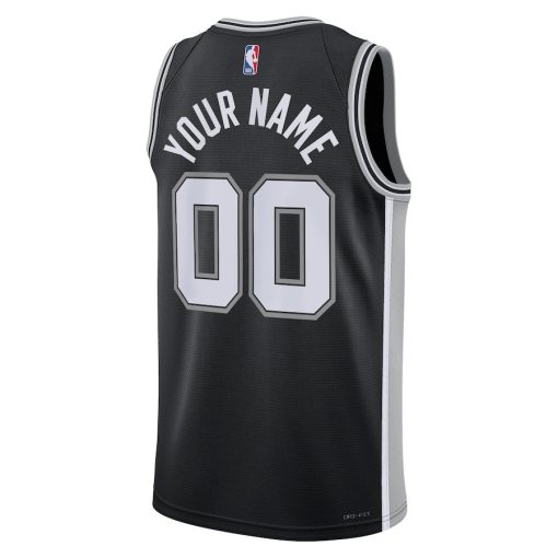 Nike San Antonio Spurs #00 Unisex Swingman Custom Jersey Black - Icon Edition - Image 2