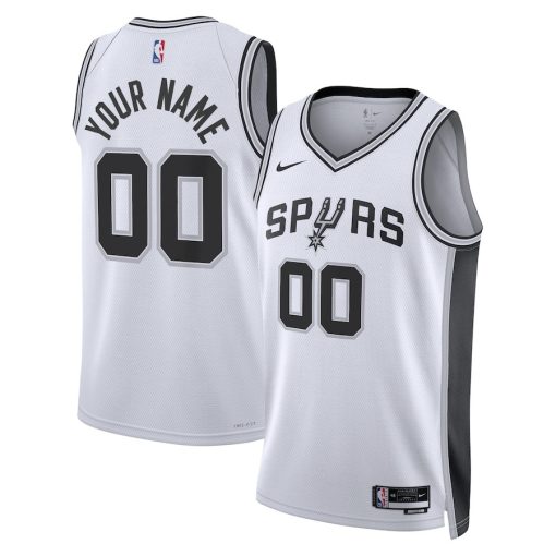 Nike San Antonio Spurs #00 Unisex Swingman Custom Jersey White - Association Edition - Image 3