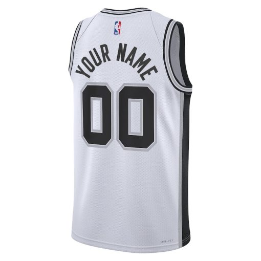 Nike San Antonio Spurs #00 Unisex Swingman Custom Jersey White - Association Edition - Image 2