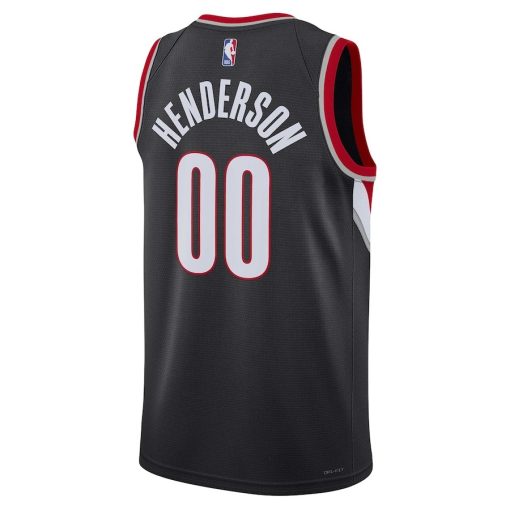 Nike Portland Trail Blazers #00 Scoot Henderson Unisex 2023 NBA Draft Swingman Jersey - Icon Edition - Black - Image 2